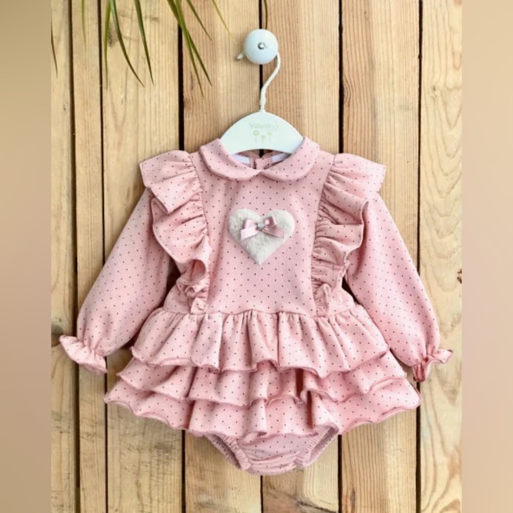 Pink Heart Ruffle Dress